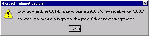 Example of a message box