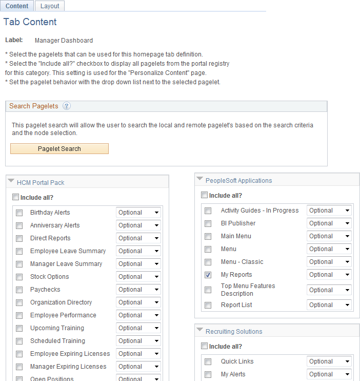 Content - Tab Content page for pagelets