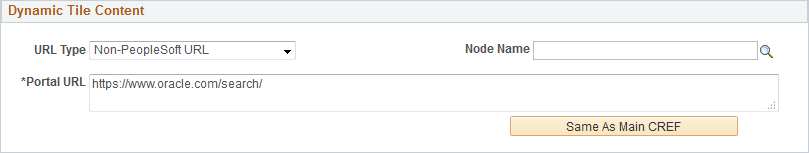 Dynamic Tile Content: Non-PeopleSoft URL