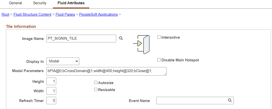 Fluid Attributes page