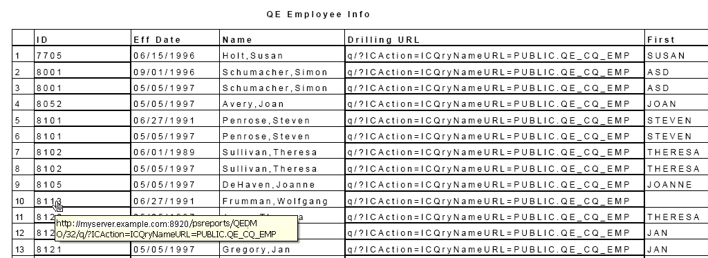 Query results in PDF format
