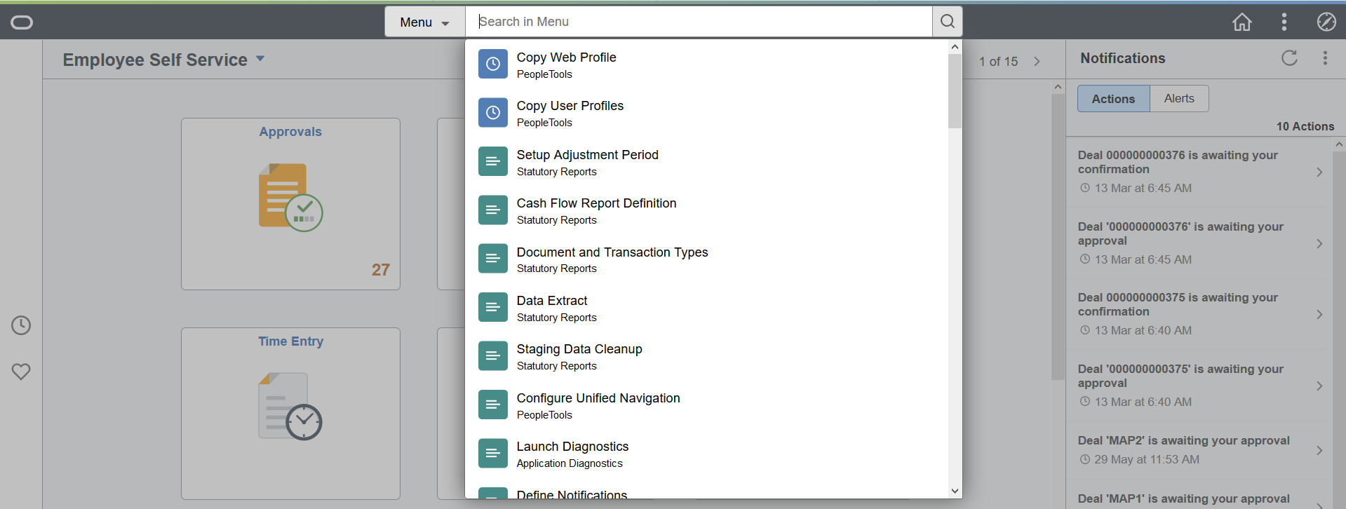 Search suggestions on homepage