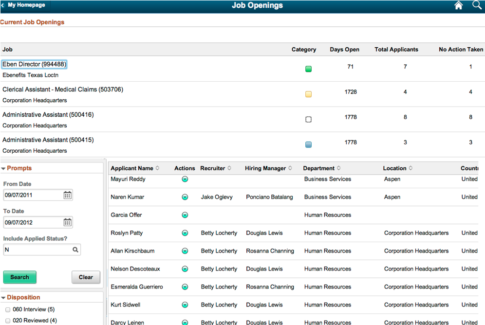 The application page includes search options, facet, locator links, and detailed results view