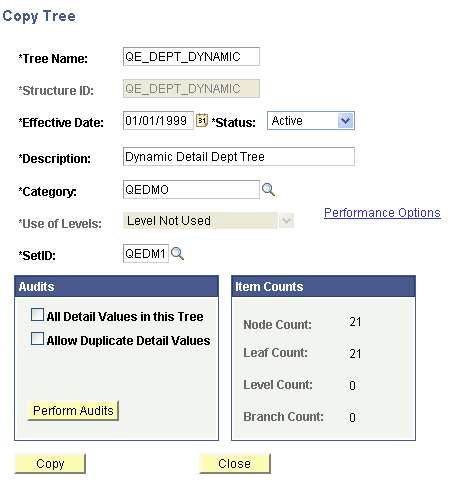 Copy Tree page